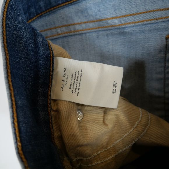 rag & bone Women's Medium Wash Ankle Skinny Jeans W1526K Frayed Hem Size 27 - Picture 16 of 16